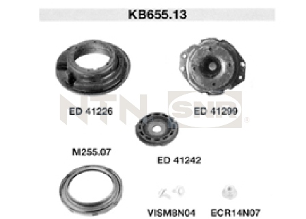 3413520484040 | Repair Kit, suspension strut support mount SNR KB655.13