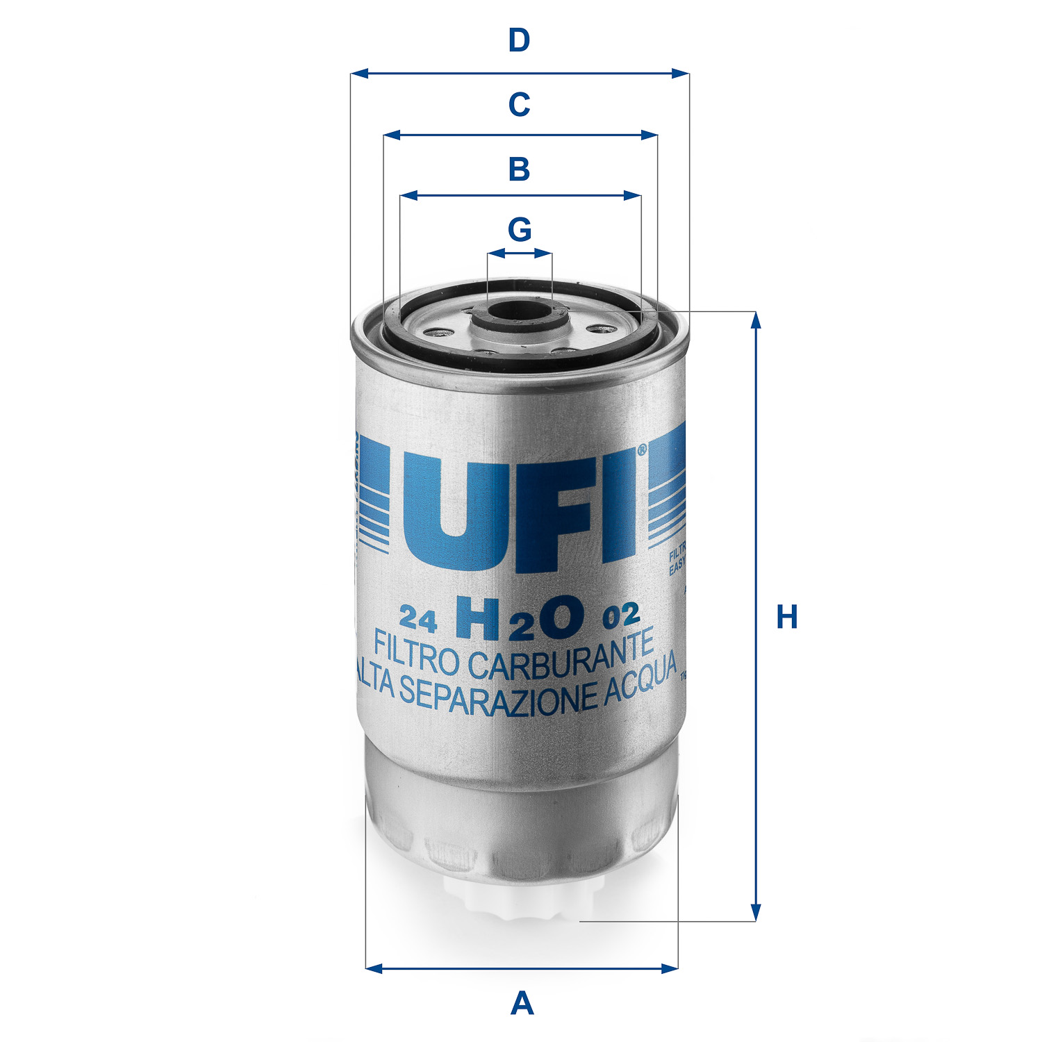 8003453061170 | Fuel filter UFI 24.h2o.02