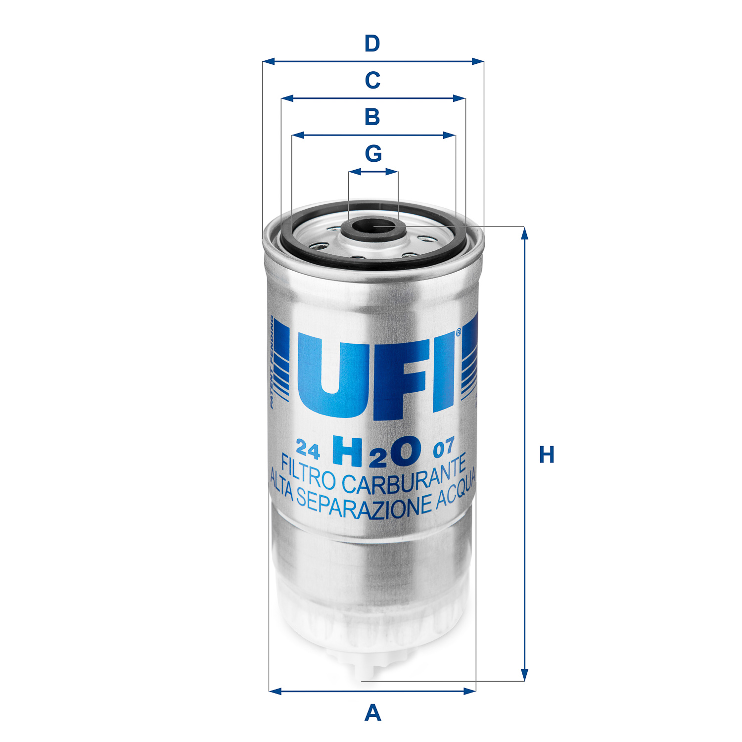 8003453061255 | Fuel filter UFI 24.h2o.07