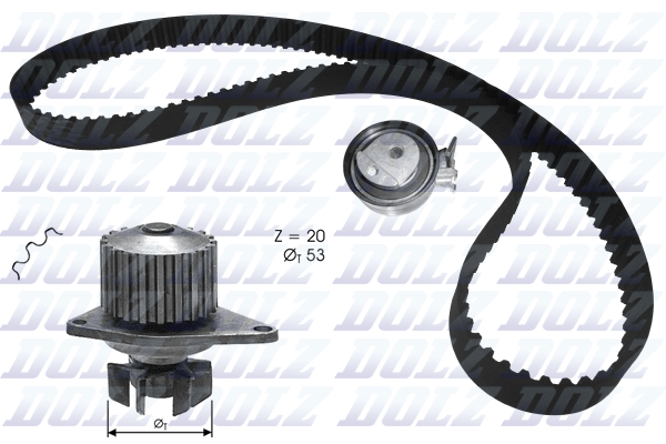 Water Pump & Timing Belt Set DOLZ KD134