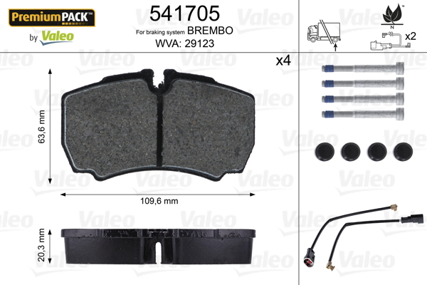 3276425417052 | Brake Pad Set, disc brake VALEO 541705