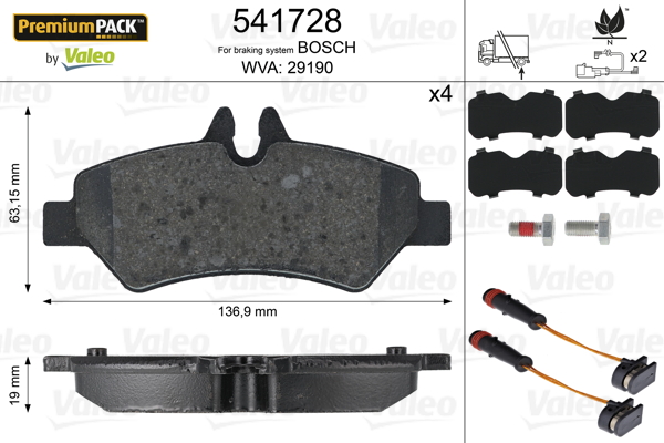 3276425417281 | Brake Pad Set, disc brake VALEO 541728
