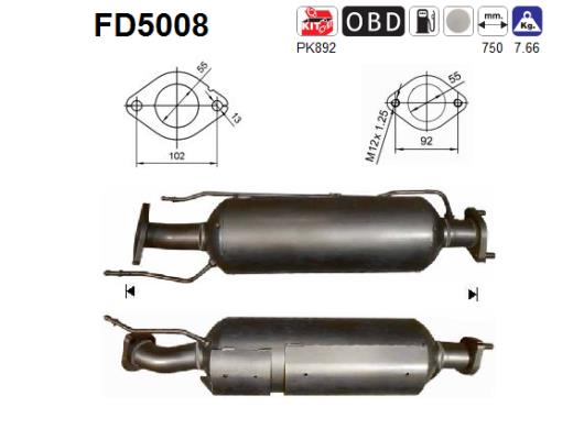 8435247742383 | Soot/Particulate Filter, exhaust system AS FD5008