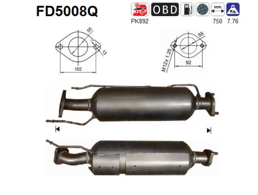 8435247742482 | Soot/Particulate Filter, exhaust system AS FD5008Q