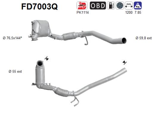 Soot/Particulate Filter, exhaust system AS FD7003Q