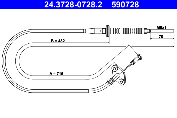 4006633370189 | Cable Pull, clutch control ATE 24.3728-0728.2