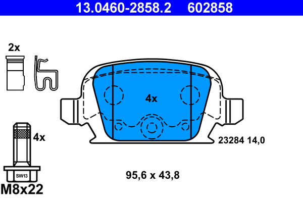 4006633091121 | Brake Pad Set, disc brake ATE 13.0460-2858.2