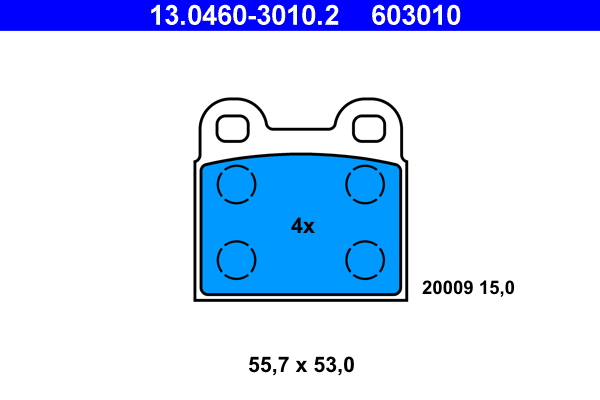 4006633121101 | Brake Pad Set, disc brake ATE 13.0460-3010.2