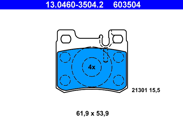 4006633127851 | Brake Pad Set, disc brake ATE 13.0460-3504.2