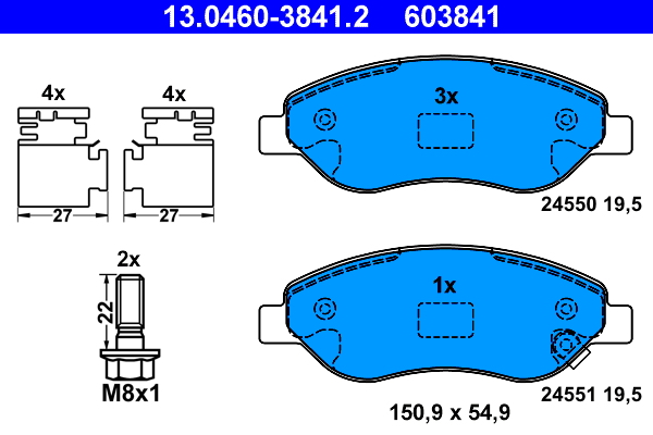 4006633310994 | Brake Pad Set, disc brake ATE 13.0460-3841.2