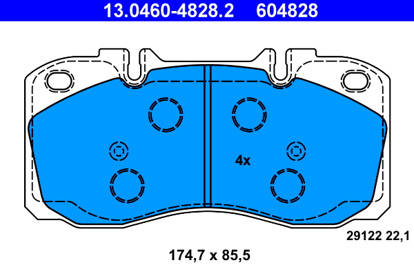 4006633306539 | Brake Pad Set, disc brake ATE 13.0460-4828.2