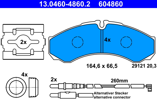 4006633382717 | Brake Pad Set, disc brake ATE 13.0460-4860.2