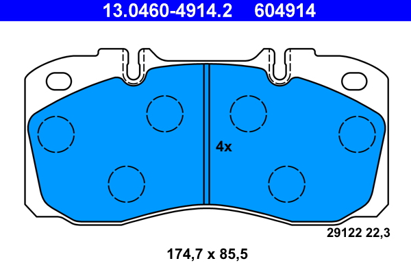 4006633008389 | Brake Pad Set, disc brake ATE 13.0460-4914.2