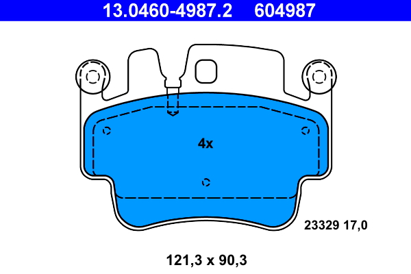 4006633096300 | Brake Pad Set, disc brake ATE 13.0460-4987.2