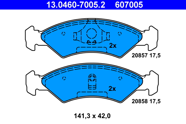 4006633109659 | Brake Pad Set, disc brake ATE 13.0460-7005.2