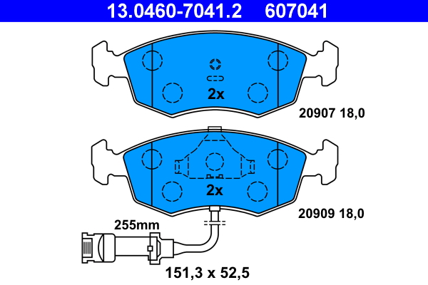4006633064378 | Brake Pad Set, disc brake ATE 13.0460-7041.2