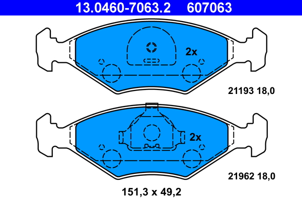4006633142526 | Brake Pad Set, disc brake ATE 13.0460-7063.2