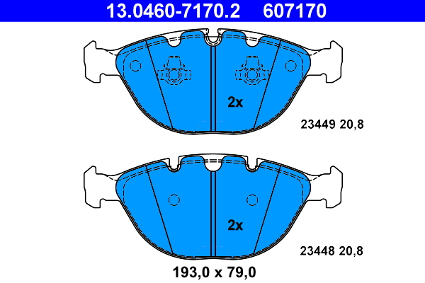 4006633103497 | Brake Pad Set, disc brake ATE 13.0460-7170.2