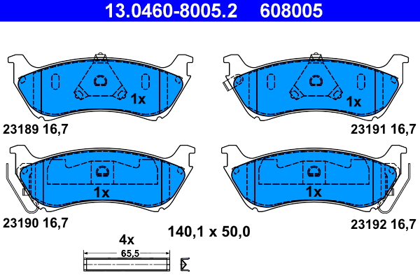 4006633081986 | Brake Pad Set, disc brake ATE 13.0460-8005.2