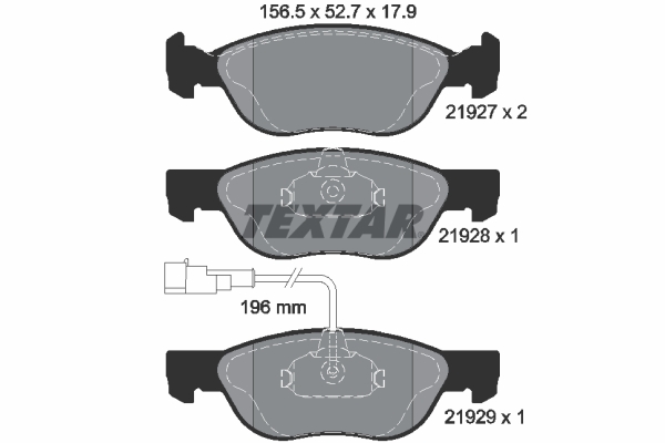 4019722183287 | Brake Pad Set, disc brake TEXTAR 2192701