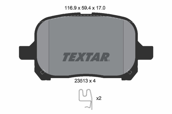 4019722243172 | Brake Pad Set, disc brake TEXTAR 2351302