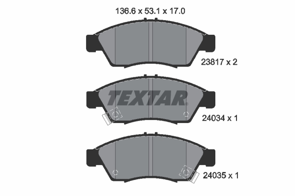 4019722261718 | Brake Pad Set, disc brake TEXTAR 2381701