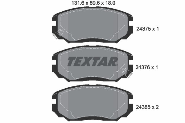 4019722280993 | Brake Pad Set, disc brake TEXTAR 2437501