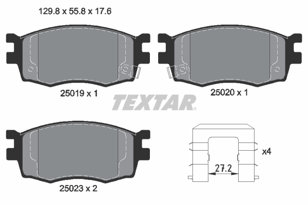 4019722414497 | Brake Pad Set, disc brake TEXTAR 2501901