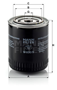 4011558711207 | Oil Filter MANN-FILTER W 930/9