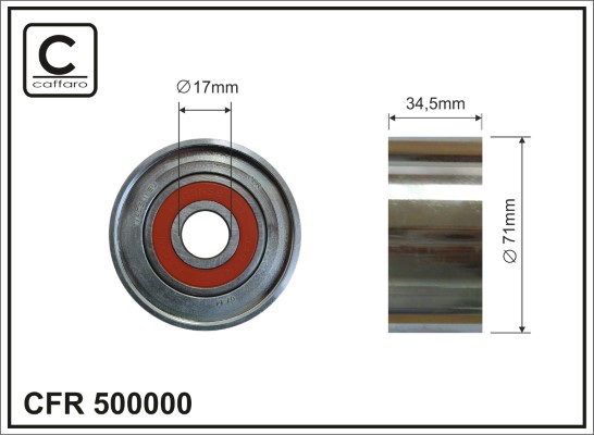 5901812507112 | Deflection/Guide Pulley, V-ribbed belt CAFFARO 500000