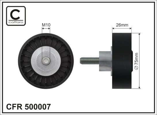 5901812507181 | Deflection/Guide Pulley, V-ribbed belt CAFFARO 500007