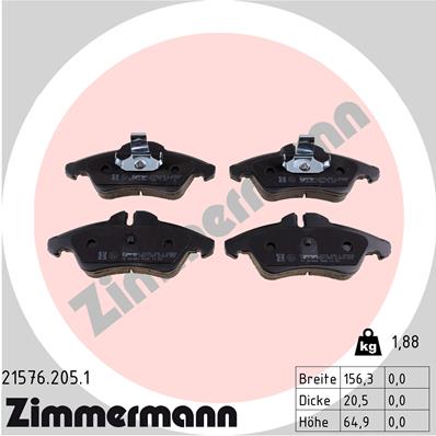 4250238735298 | Brake Pad Set, disc brake ZIMMERMANN 21576.205.1