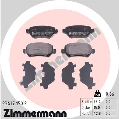 4250238738244 | Brake Pad Set, disc brake ZIMMERMANN 23417.150.2