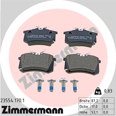 4250238738725 | Brake Pad Set, disc brake ZIMMERMANN 23554.170.1