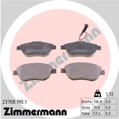 4250238739258 | Brake Pad Set, disc brake ZIMMERMANN 23708.190.1