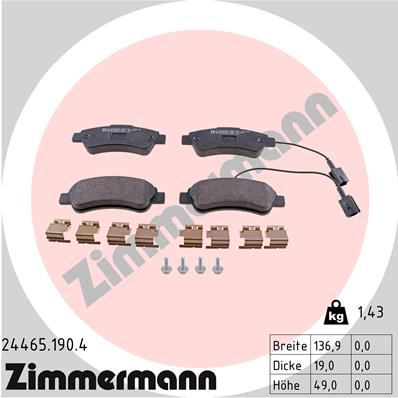 4250238767152 | Brake Pad Set, disc brake ZIMMERMANN 24465.190.4