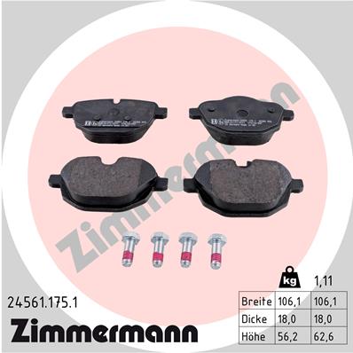 4250238753872 | Brake Pad Set, disc brake ZIMMERMANN 24561.175.1