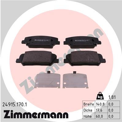 4250238763260 | Brake Pad Set, disc brake ZIMMERMANN 24915.170.1