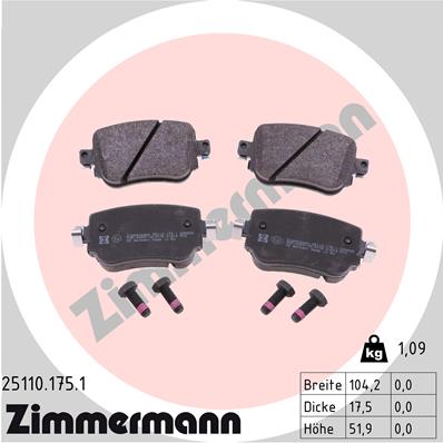 4250238766049 | Brake Pad Set, disc brake ZIMMERMANN 25110.175.1