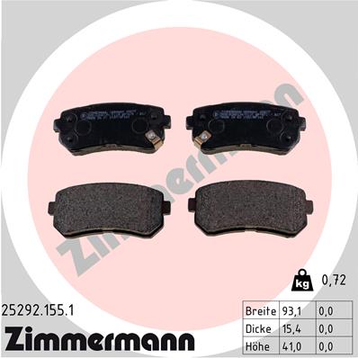 4250238769330 | Brake Pad Set, disc brake ZIMMERMANN 25292.155.1