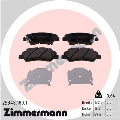 4250238760191 | Brake Pad Set, disc brake ZIMMERMANN 25348.180.1