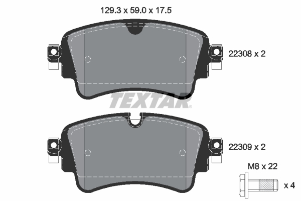4019722481109 | Brake Pad Set, disc brake TEXTAR 2230801