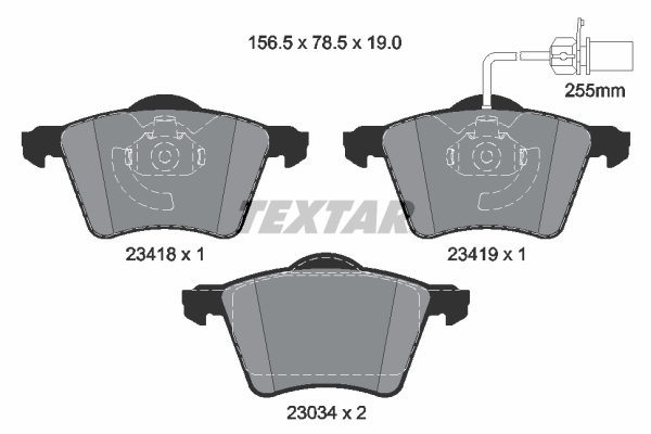 4019722259913 | Brake Pad Set, disc brake TEXTAR 2341801