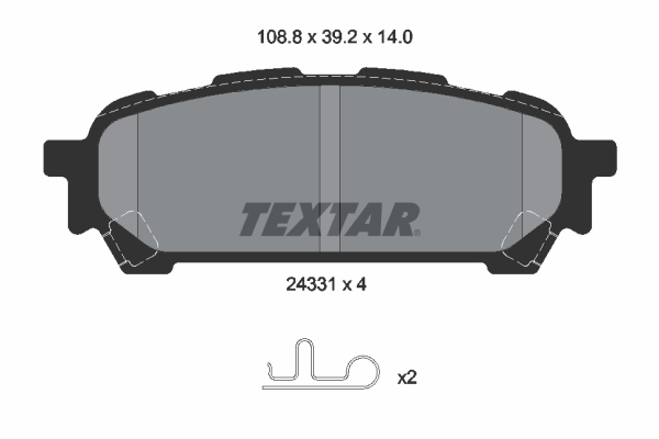 4019722283123 | Brake Pad Set, disc brake TEXTAR 2433101