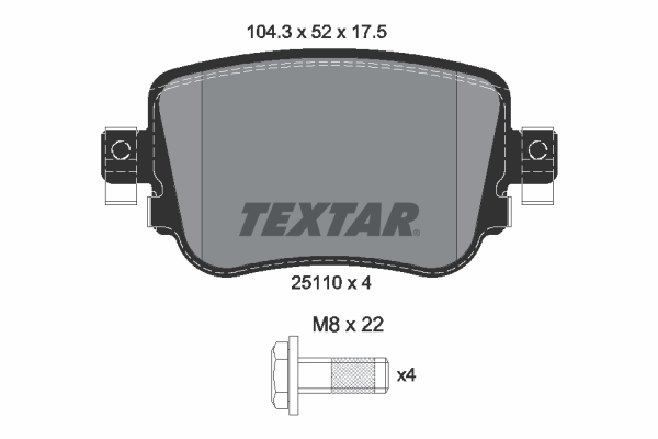 4019722473180 | Brake Pad Set, disc brake TEXTAR 2511003