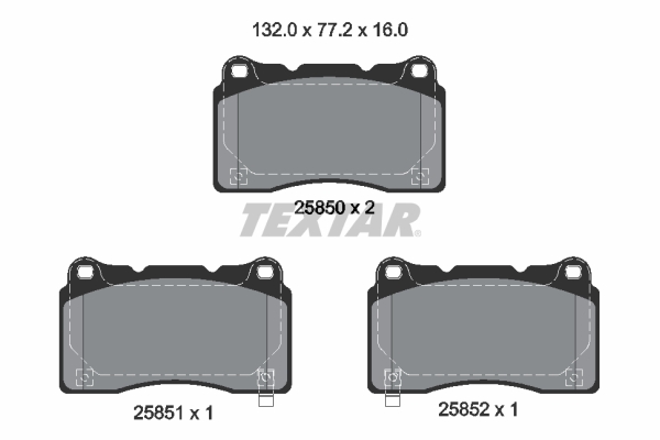 4019722535918 | Brake Pad Set, disc brake TEXTAR 2585001