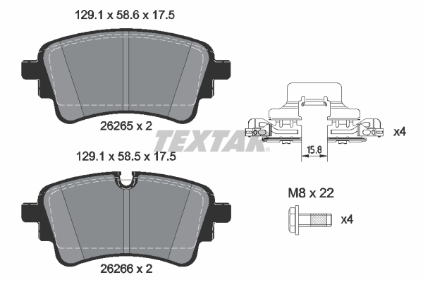 4019722554124 | Brake Pad Set, disc brake TEXTAR 2626503