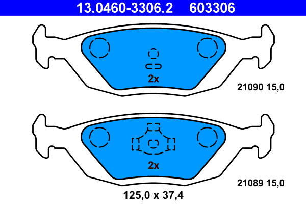 4006633110563 | Brake Pad Set, disc brake ATE 13.0460-3306.2