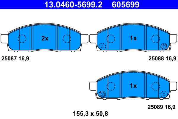 4006633475136 | Brake Pad Set, disc brake ATE 13.0460-5699.2