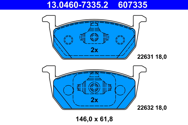 4006633471961 | Brake Pad Set, disc brake ATE 13.0460-7335.2